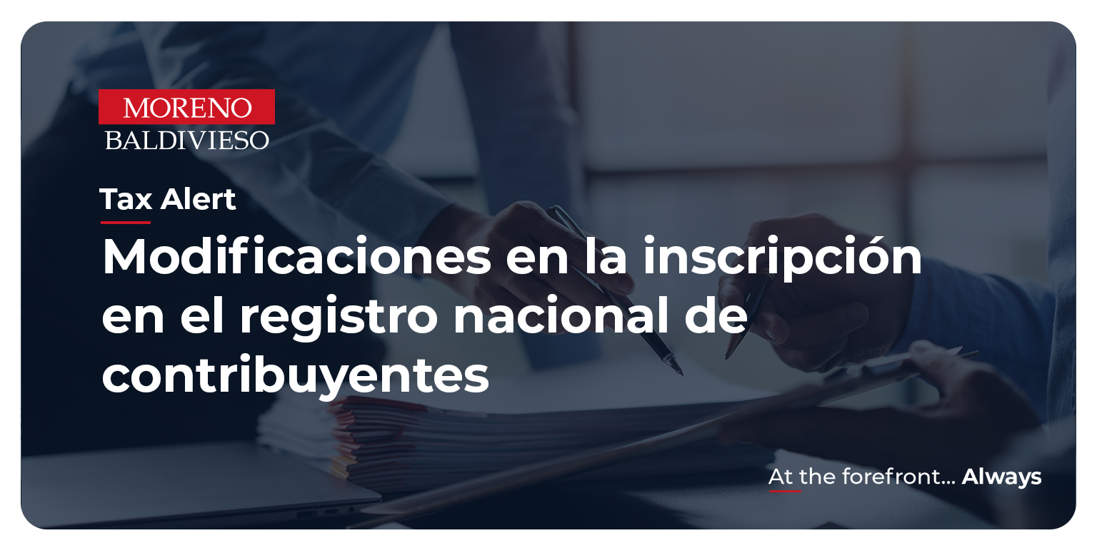 MODIFICACIONES EN LA INSCRIPCIÓN EN EL REGISTRO NACIONAL DE CONTRIBUYENTES