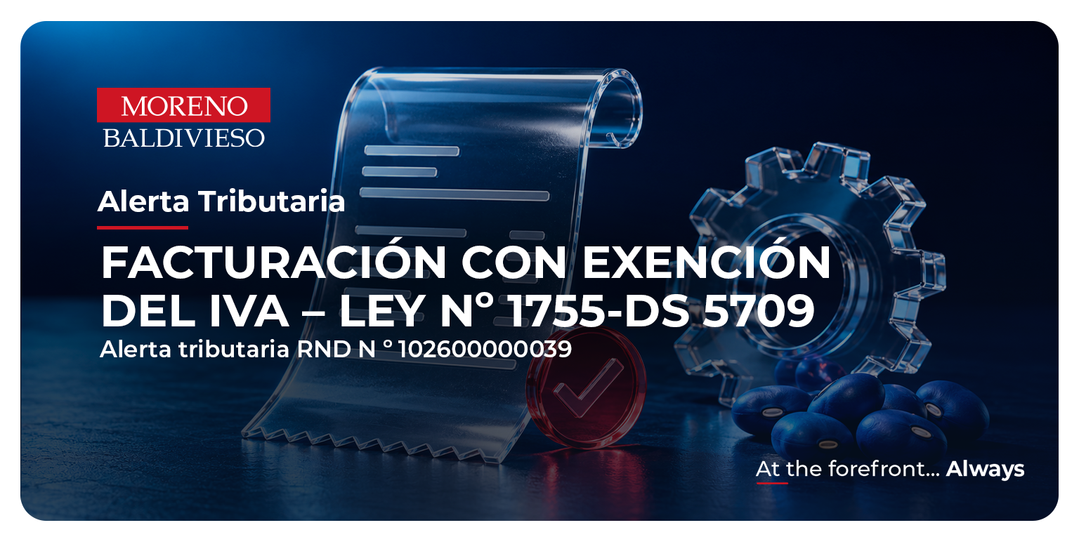 FACTURACIÓN CON EXENCIÓN DEL IVA – LEY Nº 1755-DS 5709